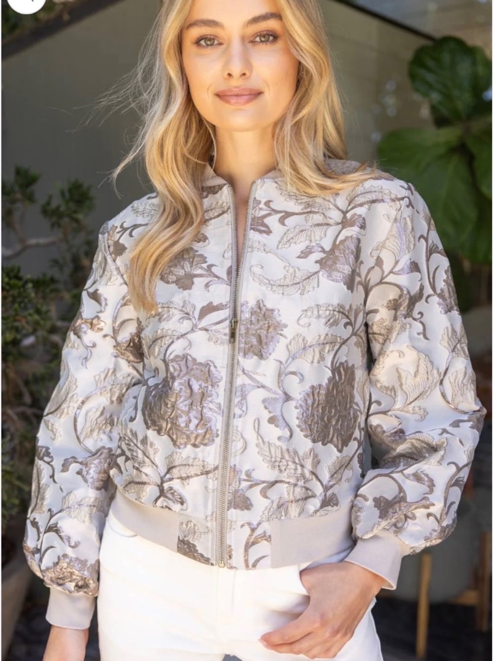 NWT Voy Floral‎ Metallic Jacquard Jacket Women's Size S CC
